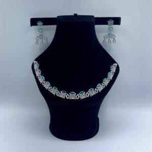Silver Plated Metal Necklace & Earrings Jewellery Set (3 Pcs) with Gift Box | Elegant Women’s Accessories