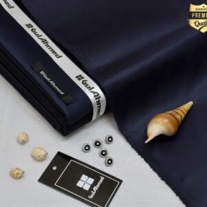 Cotton Sotton Unstitched Plain Blue Suit - 4 Meter Cutting with Buttons & Brand Tag
