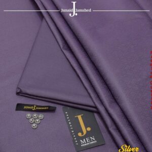 Hard Cotton Textured Unstitched Suit - Purple (4.5 Meter Cutting) with Buttons | All Season Wear