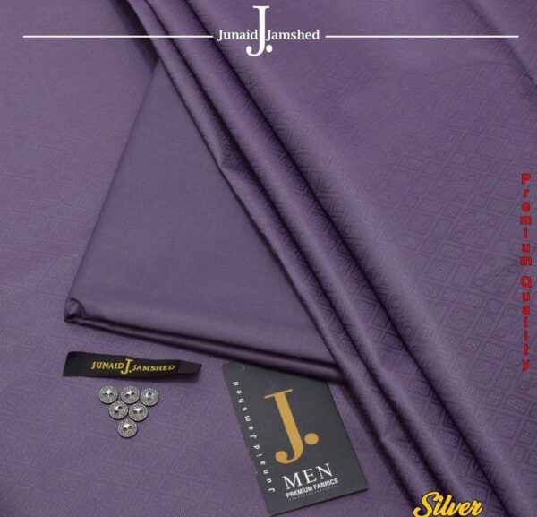 Hard Cotton Textured Unstitched Suit - Purple (4.5 Meter Cutting) with Buttons | All Season Wear