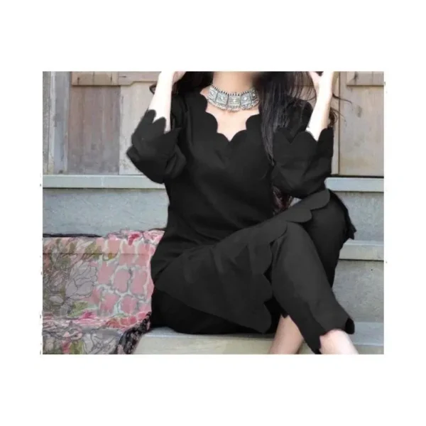 2 Pcs Women's Unstitched Katan Silk Plain Suit